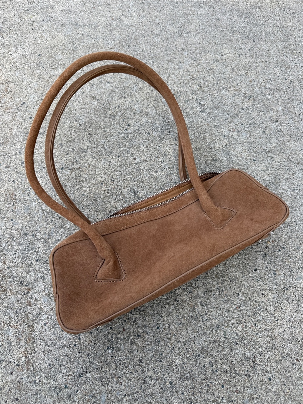 Brown Suede Shoulder Bag - Classic Women's Totes